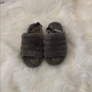 Authentic UGG Cozy Gray Fuzzy Slippers